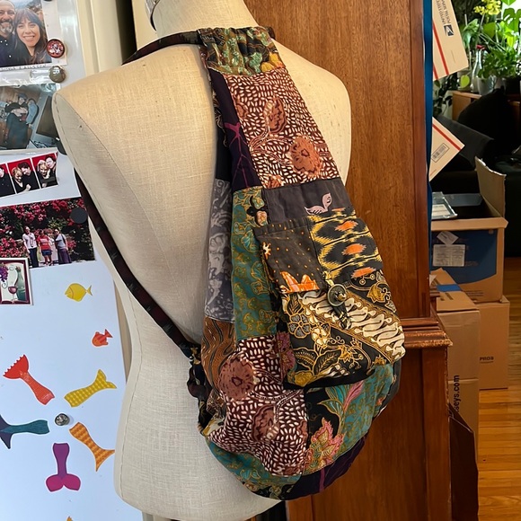 Handmade mixed print backpack purse - Picture 1 of 8